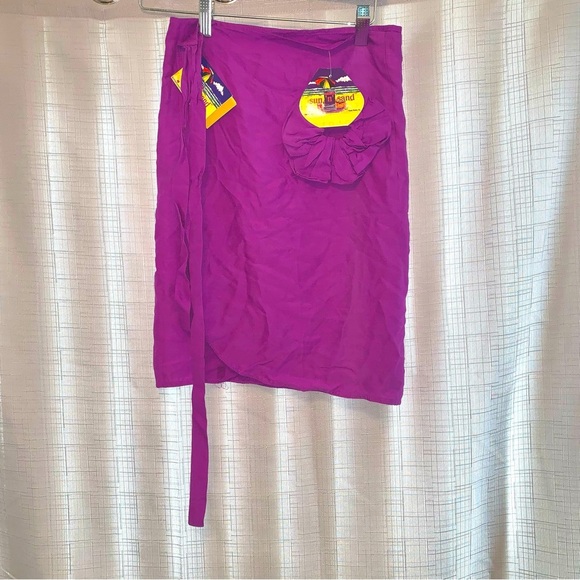 NWT Sun 'n' Sand Purple Wrap Around Tie Multi-Use Garment OSA - Picture 1 of 11